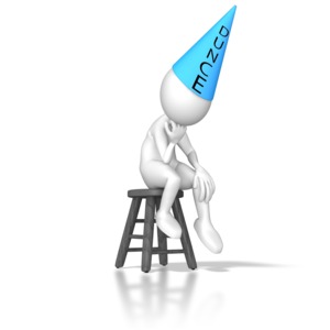 Stick Figure Wearing Dunce Cap PowerPoint clipart graphic preview.