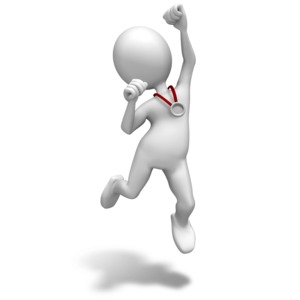 Silver Medal Celebrate PowerPoint clipart graphic preview.