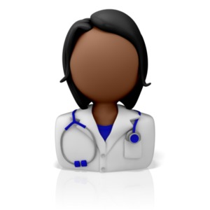 Female Doctor or Nurse Icon PowerPoint clipart graphic preview.
