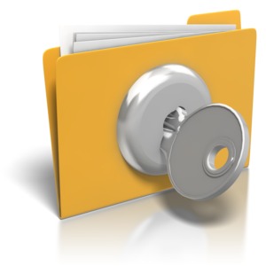 Folder Lock And Key PowerPoint clipart graphic preview.