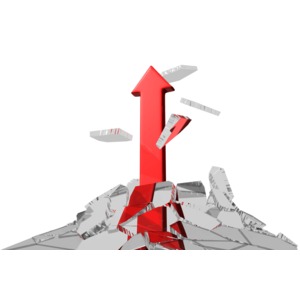 Arrow Burst Through Glass PowerPoint clipart graphic preview.