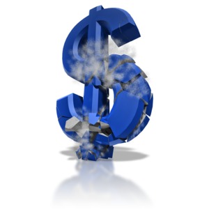 Dollar Crumble PowerPoint clipart graphic preview.