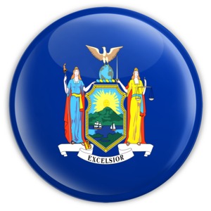Badge of New York PowerPoint clipart graphic preview.