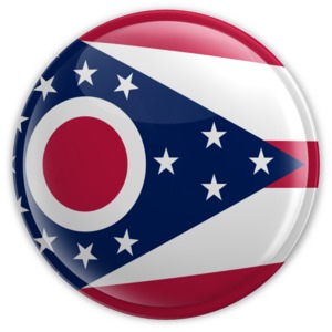 Badge of Ohio PowerPoint clipart graphic preview.