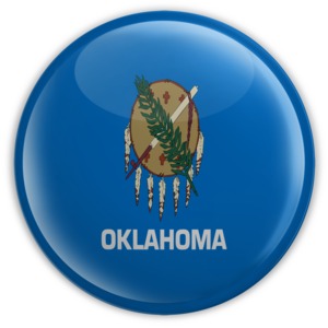 Badge of Oklahoma PowerPoint clipart graphic preview.