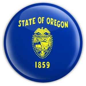 Badge of Oregon PowerPoint clipart graphic preview.