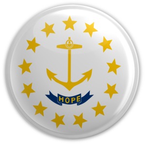 Badge of Rhode Island PowerPoint clipart graphic preview.