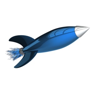 Blast Off Rocket PowerPoint clipart graphic preview.