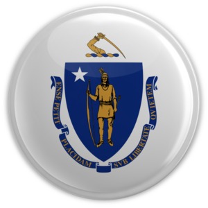 Badge of Massachusetts PowerPoint clipart graphic preview.