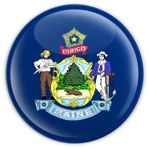 Badge of Maine PowerPoint clipart graphic preview.