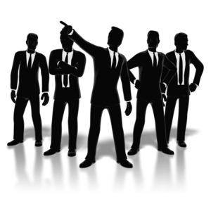 Businessmen Posed PowerPoint clipart graphic preview.