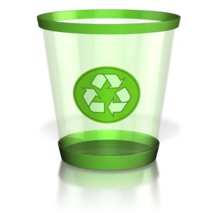 Recycle Trash Can PowerPoint clipart graphic preview.