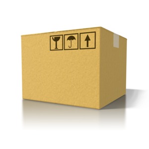 Single Cardboard Box PowerPoint clipart graphic preview.