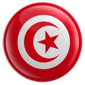 Badge of Tunisia Flag PowerPoint clipart graphic preview.