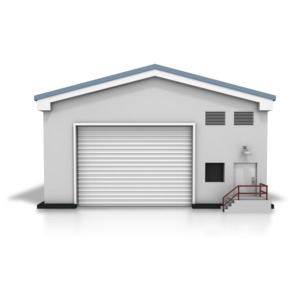 Closed Warehouse PowerPoint clipart graphic preview.