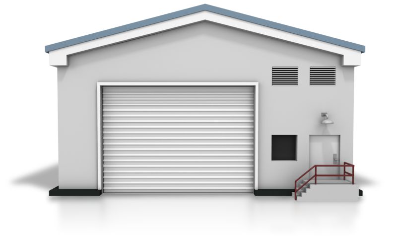 High-resolution clipart illustration of Closed Warehouse, designed for corporate facility safety compliance, residential property access control, and physical security asset management.