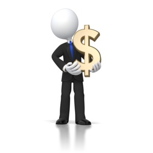 Boss Holding Dollar PowerPoint clipart graphic preview.