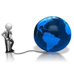 Stick Figure World Inflated PowerPoint clipart graphic preview.