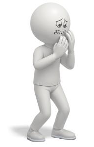 Anxious Scared Figure PowerPoint clipart graphic preview.