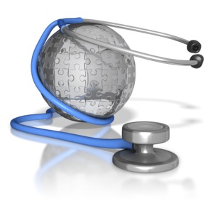 Stethoscope Around Puzzle Globe PowerPoint clipart graphic preview.