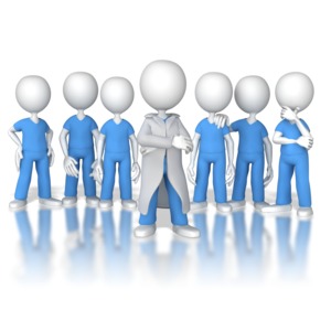 Doctor or Nurse Leader of the Team PowerPoint clipart graphic preview.
