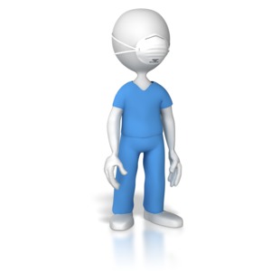 Nurse or Doctor With Protective Mask PowerPoint clipart graphic preview.