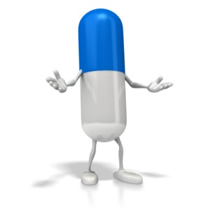 Medicine Pill Figure PowerPoint clipart graphic preview.