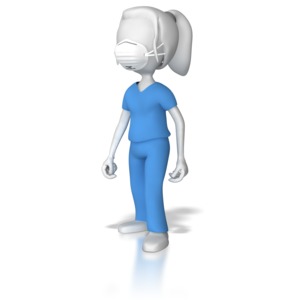 Female Nurse With Protective Mask PowerPoint clipart graphic preview.