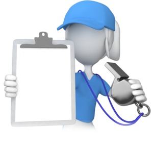 Female Coach With Clipboard PowerPoint clipart graphic preview.