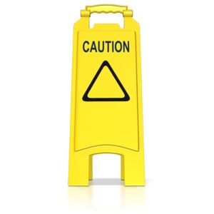 Floor Caution Sign PowerPoint clipart graphic preview.