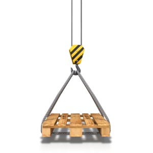 Hook Crane Carrying Pallet PowerPoint clipart graphic preview.
