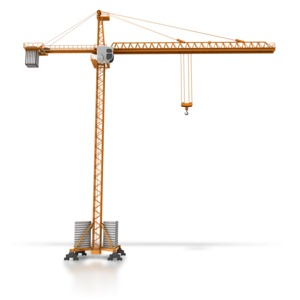 Construction Crane Side View PowerPoint clipart graphic preview.