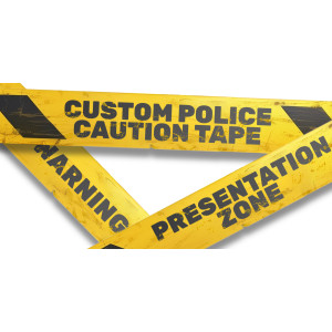 Pieces Of Caution Tape Customizable PowerPoint clipart graphic preview.