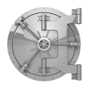 Locked Vault PowerPoint clipart graphic preview.