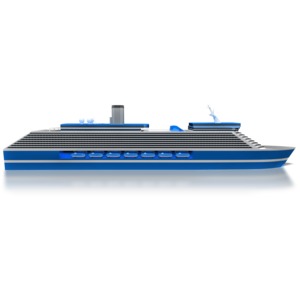 Cruise Ship Side PowerPoint clipart graphic preview.