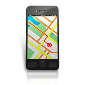 Gps Map Route PowerPoint clipart graphic preview.