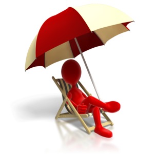 Relaxing In Beach Chair PowerPoint clipart graphic preview.