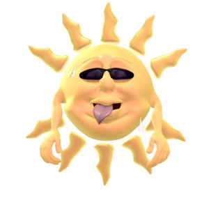 Hot Summer Sun PowerPoint clipart graphic preview.