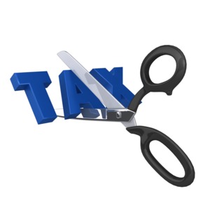 Cutting Taxes PowerPoint clipart graphic preview.
