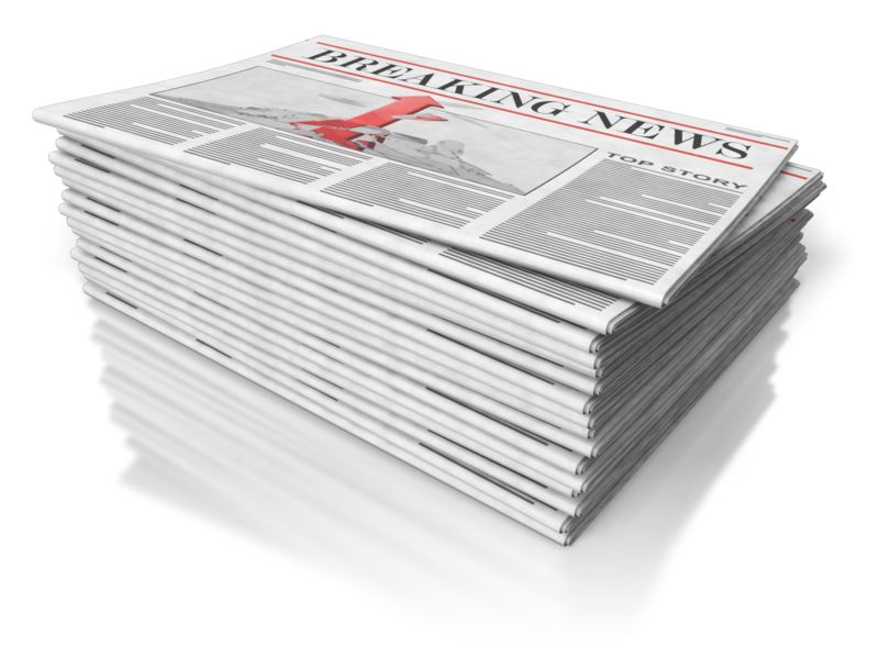High-resolution clipart illustration of Newspaper Stack, designed for digital podcast broadcasting, multimedia content creation, and live entertainment event promotions.