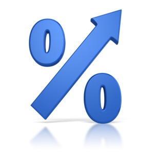 Percentage Going Up PowerPoint clipart graphic preview.