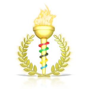 Ceremonial Flaming Torch PowerPoint clipart graphic preview.