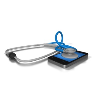 Mobile Health PowerPoint clipart graphic preview.