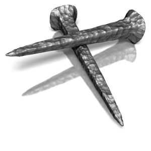 Crossed Nails PowerPoint clipart graphic preview.