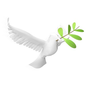 Dove With Olive Leaf PowerPoint clipart graphic preview.