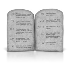 Ten Commandments PowerPoint clipart graphic preview.