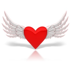 Winged Heart PowerPoint clipart graphic preview.