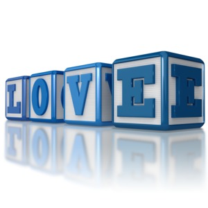 Love Blocks PowerPoint clipart graphic preview.