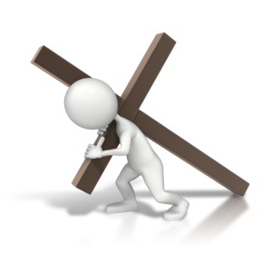 Carrying The Cross PowerPoint clipart graphic preview.