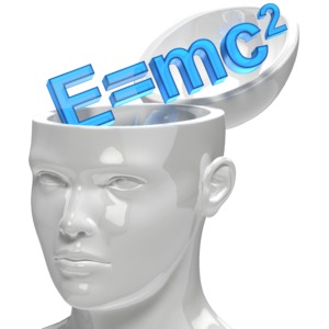 Open Head Einstein Formula PowerPoint clipart graphic preview.